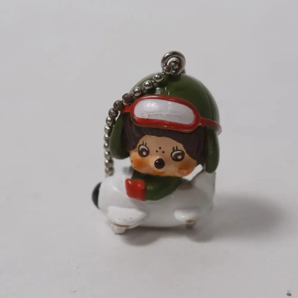 1979 Sekiguchi Monchhichi Pilot Keychain Plastic Mini Figurine ~ 260826-WH 1252
